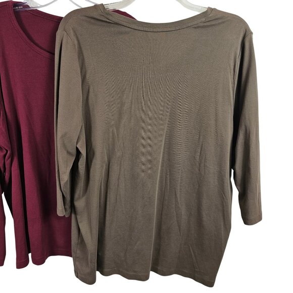 Womens Casual Basic Solid Red Brown City School Office Work St.Johns Bay 2PC 3XL - Picture 9 of 12